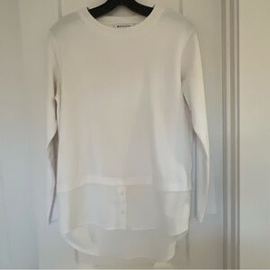 Athleta White Gallery 2.0 Layered Sweatshirt top size small - EUC